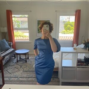 Jil Sander sky blue cocktail dress
